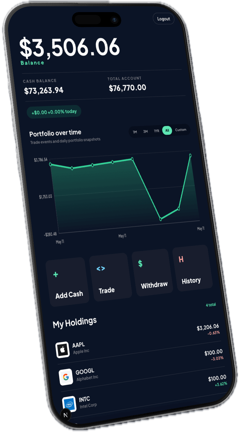 StockZeo app preview